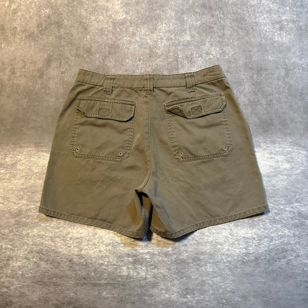 Bass Women's Olive Green Cotton Front Cargo Shorts Size 6 Utility Outdoor Gorp - Picture 2 of 6